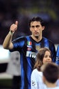 Diego Milito before the match